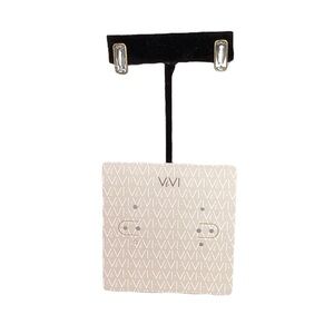 ❤️NWT ViVI Rectangular Gold and Clear Stone Stud Earrings